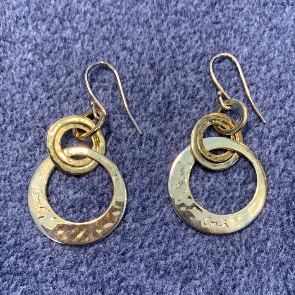 Coach Gold Double Hoop Earrings
